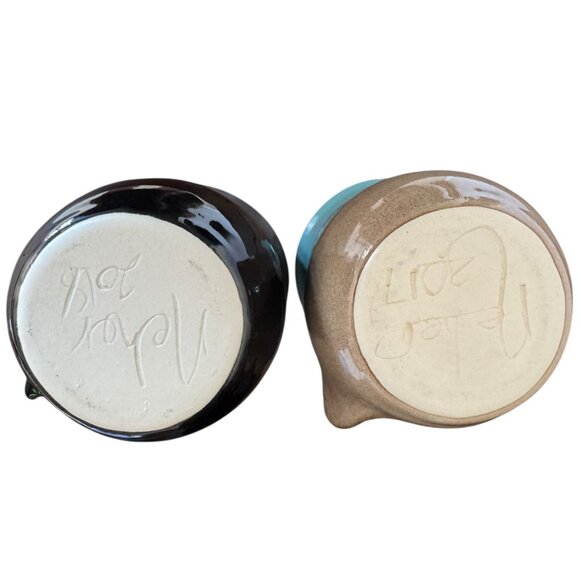 Neher Pottery In Motion Stoneware Handwarmer Mugs Right handed Style Set Of 2 - Picture 11 of 15